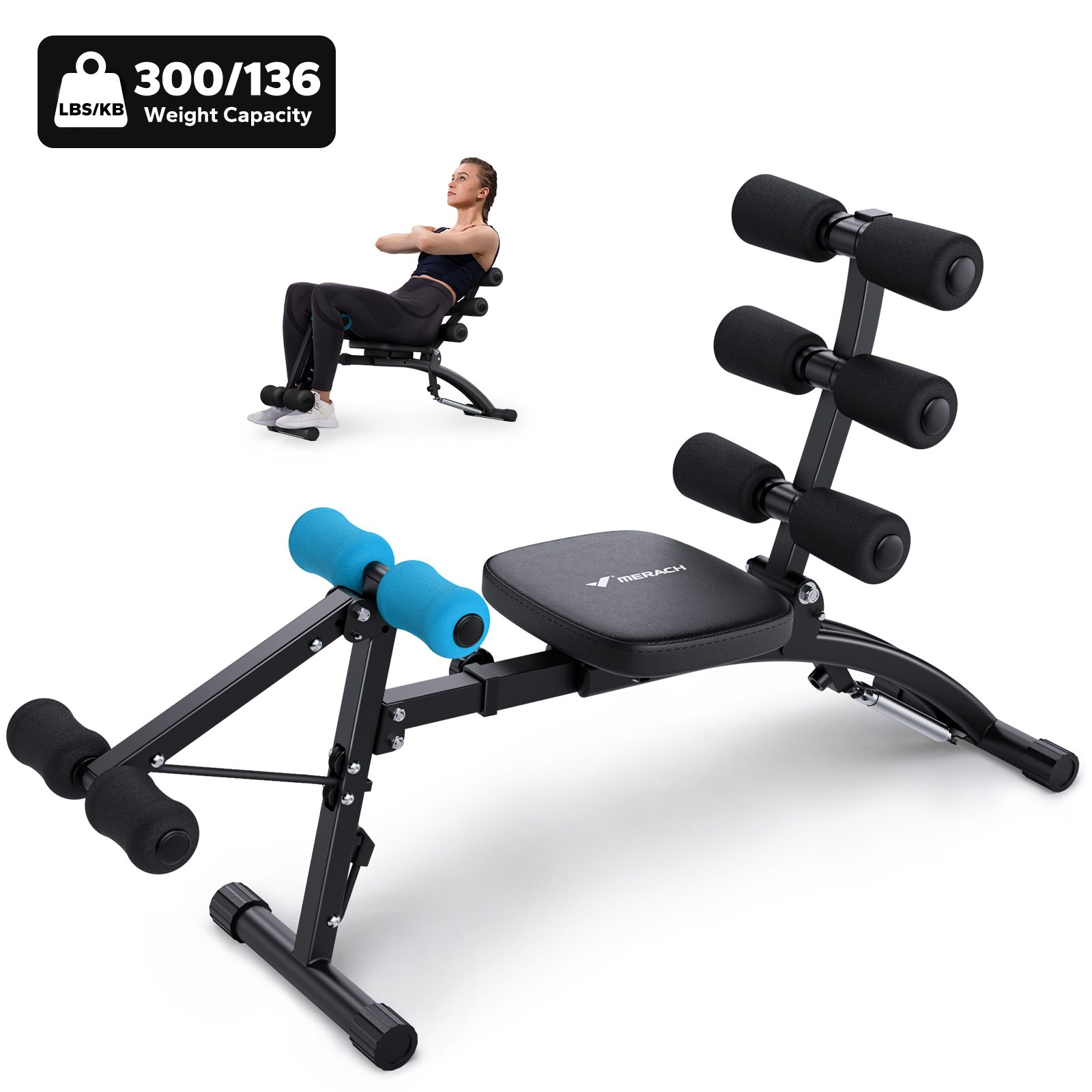 Home Gym Tunturi - MERACH Ab Machine Multi-Functional Adjustable Ab
