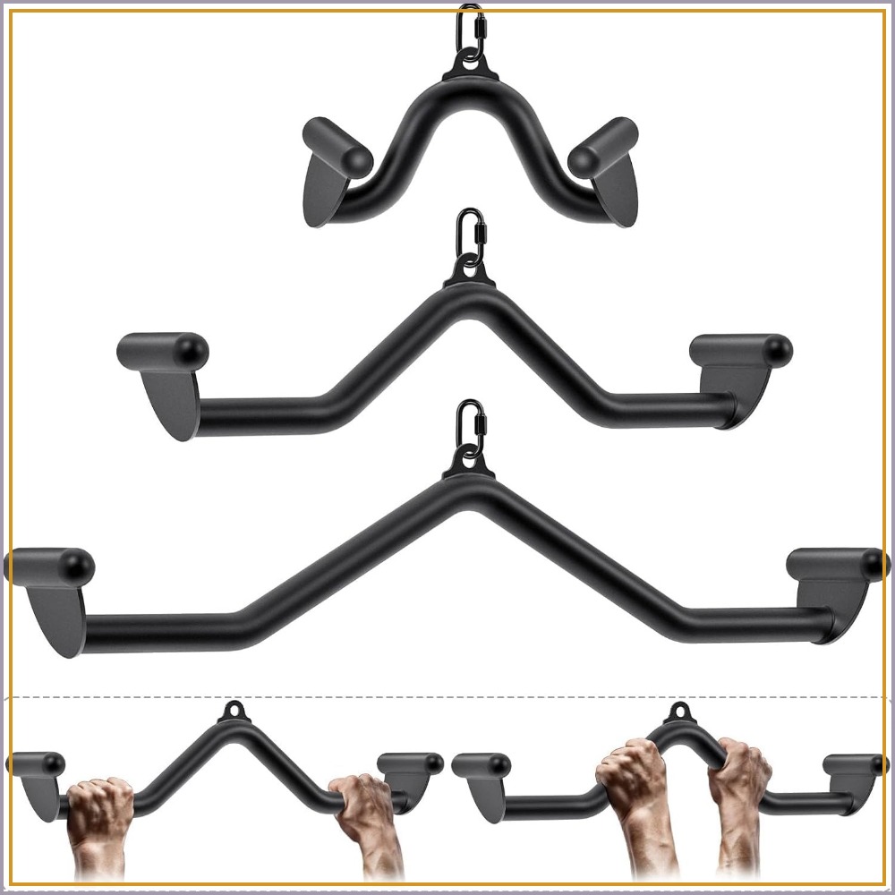 Home Gym Lat Pulldown - Heavy Duty Steel Cable Attachment Set:
