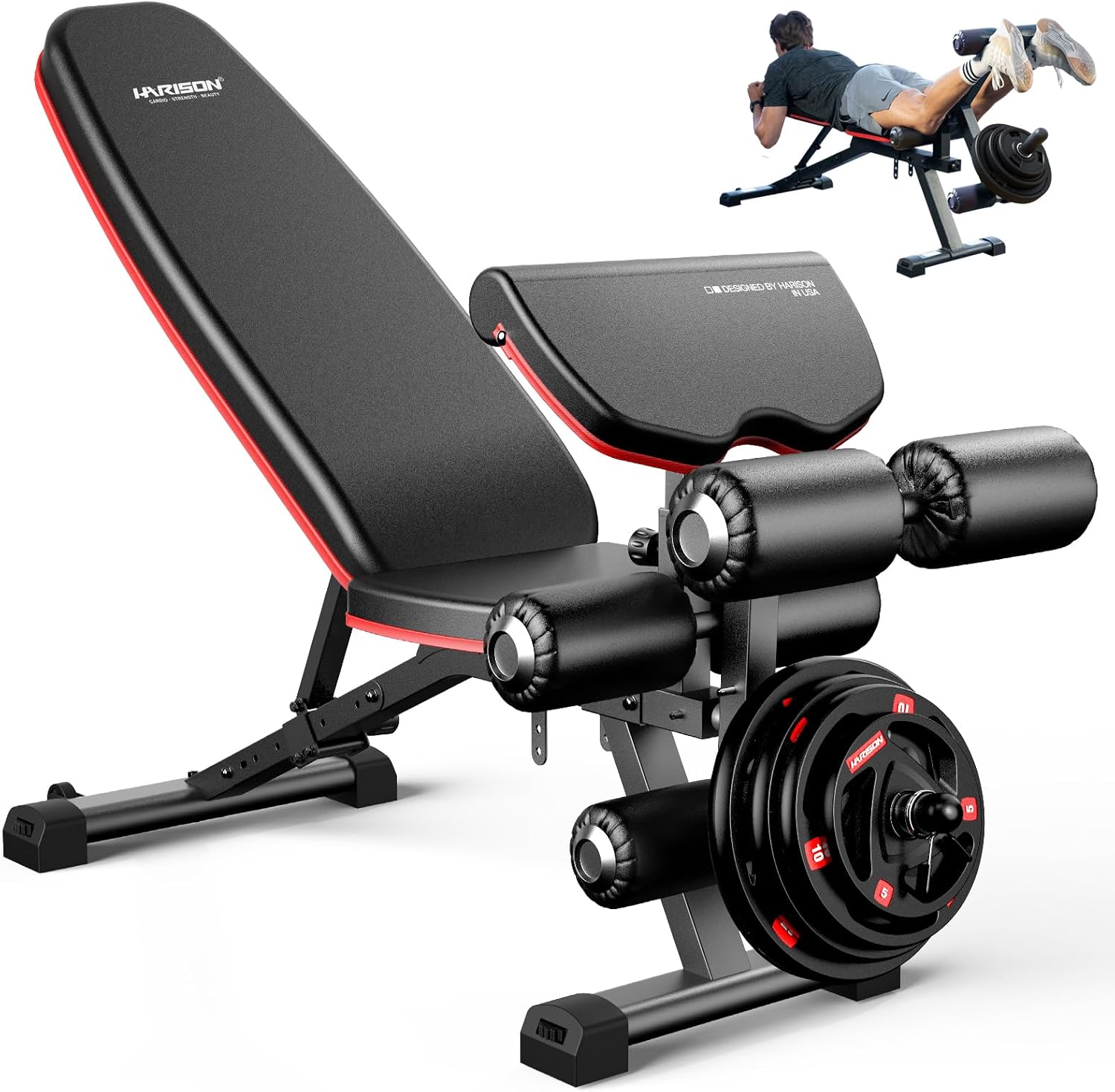 Home Gym With Leg Press - Adjustable Weight Bench with Leg Extension