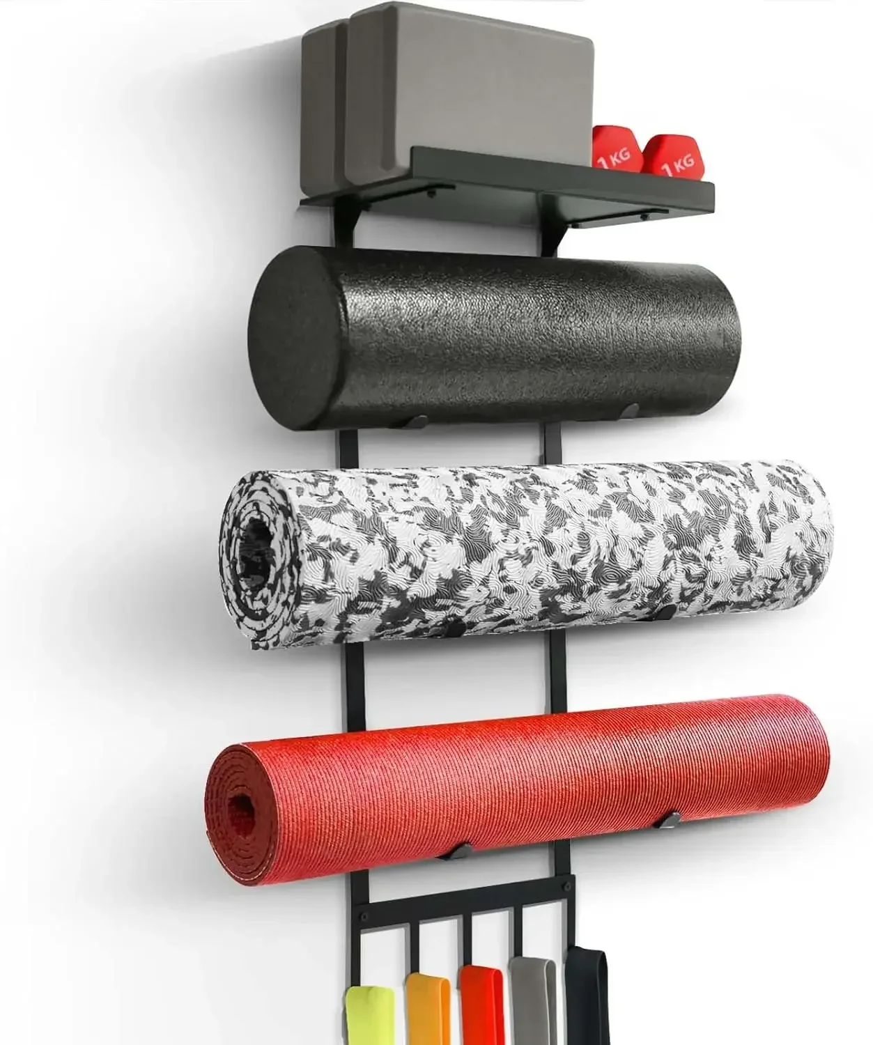 Home Gym Folding Rack - Yoga Mat Holder Wall Mount, Home
