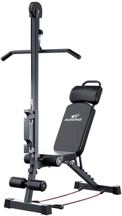 Home Gym Lat Pulldown - 12-in-1 Multi-Functional Home Gym Workout Bench–High/Low