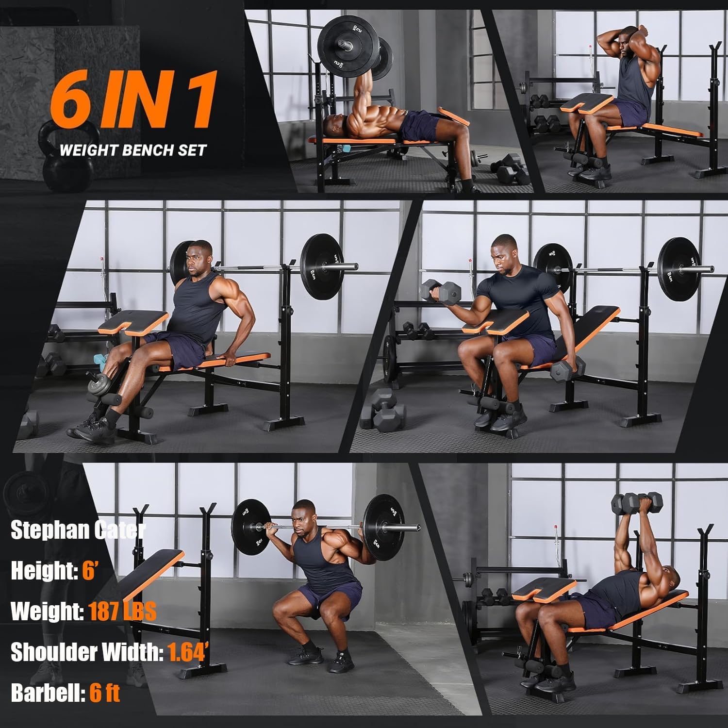 6-in-1 Space Saving Weight Ben - Home Gym Weight review and price