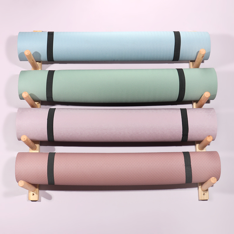 Wooden Yoga Mat Holder Wall Mo - Home Gym Folding Rack review and price