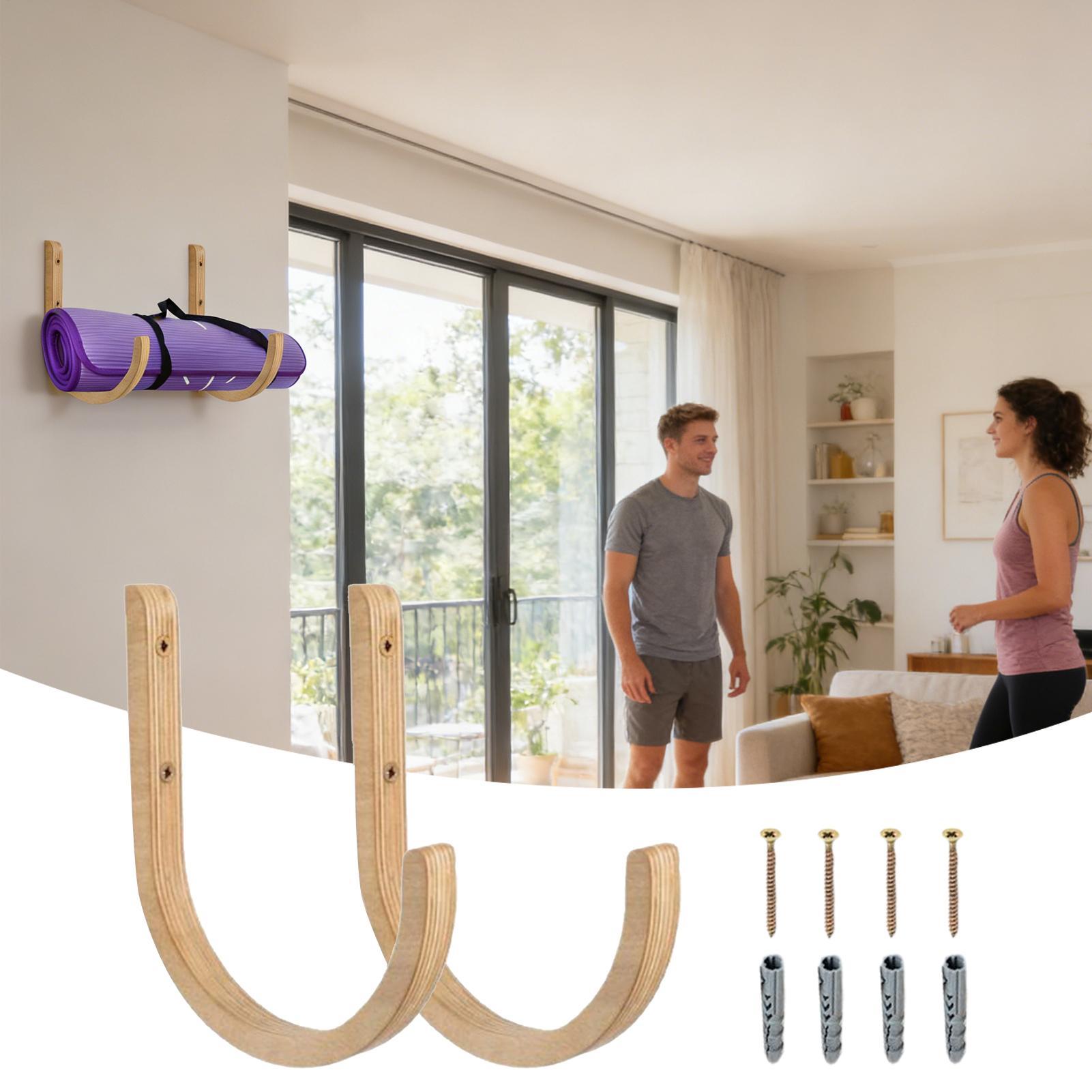 Yoga Mat Holder 2 Pieces Woode - Home Gym Folding Rack review and price