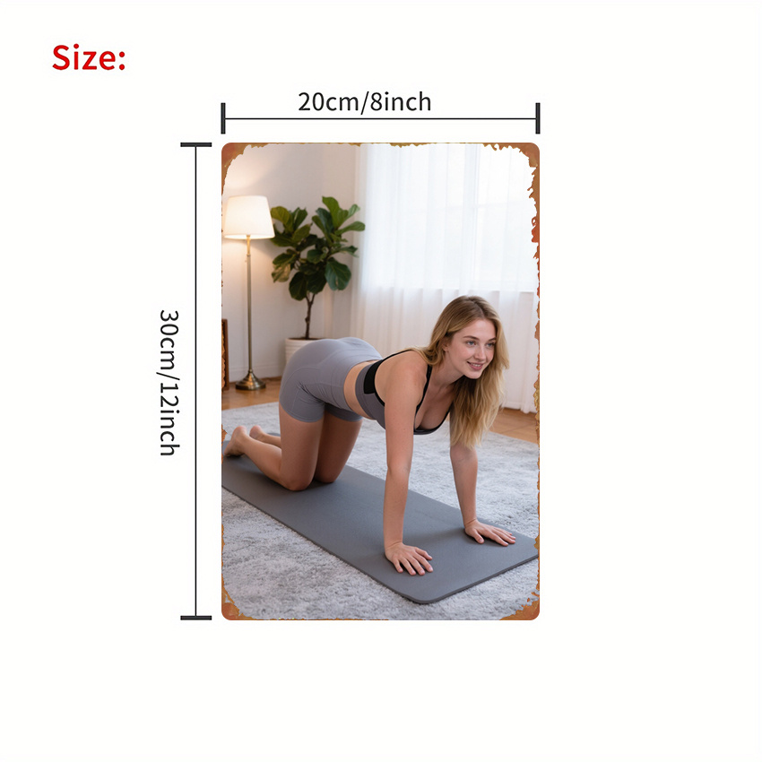2D Flat Style Metal Sign Woman - Home Gym Outfit review and price
