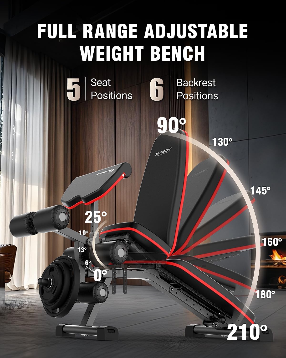 Adjustable Weight Bench with L - Home Gym With Leg Press review and price