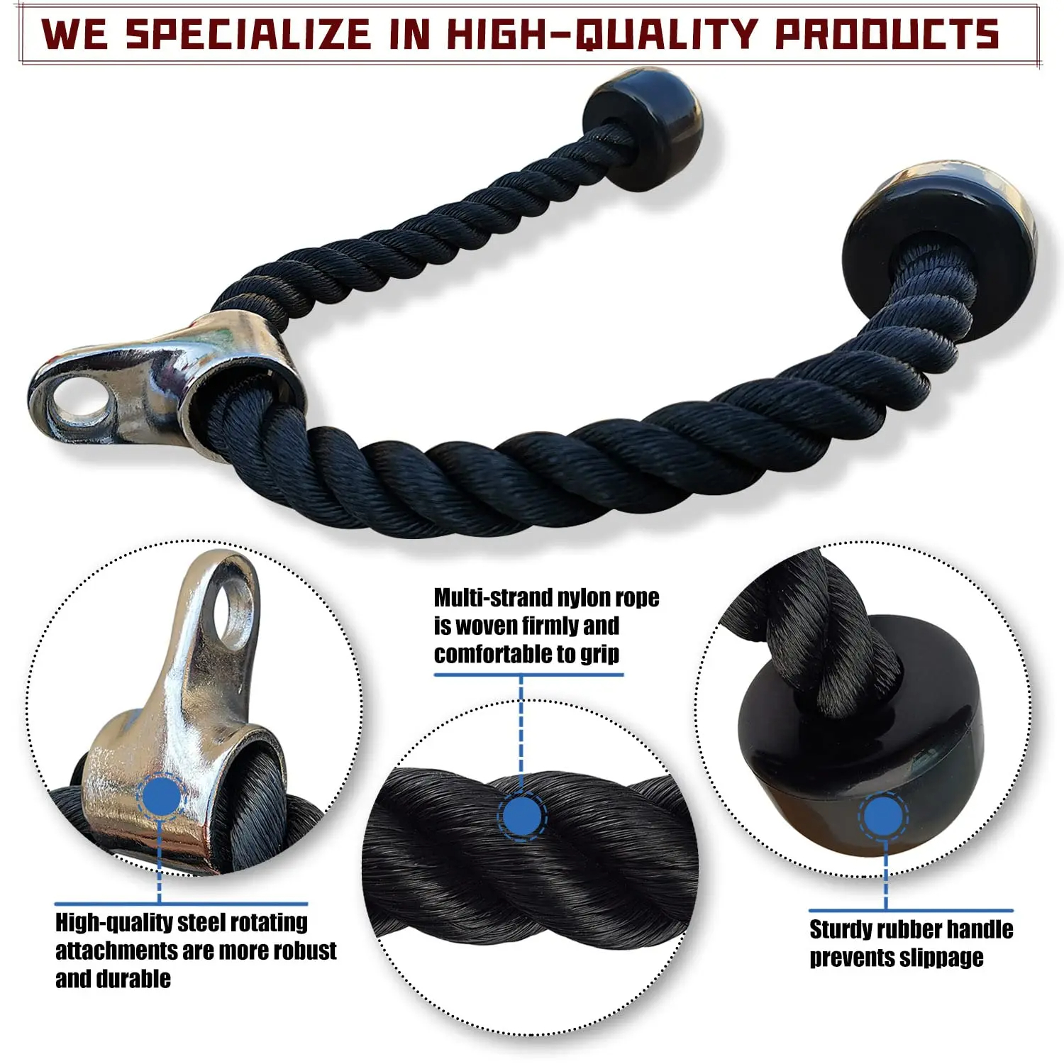 70/90/120/140cm Triceps Pull D - Home Gym Tunturi review and price