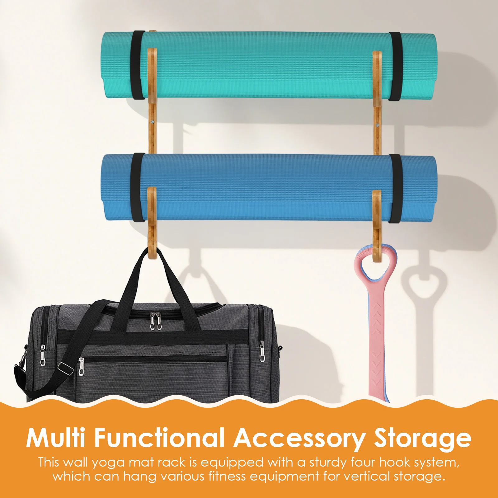2Pcs Yoga Mat Storage Rack Wal - Home Gym Tunturi review and price
