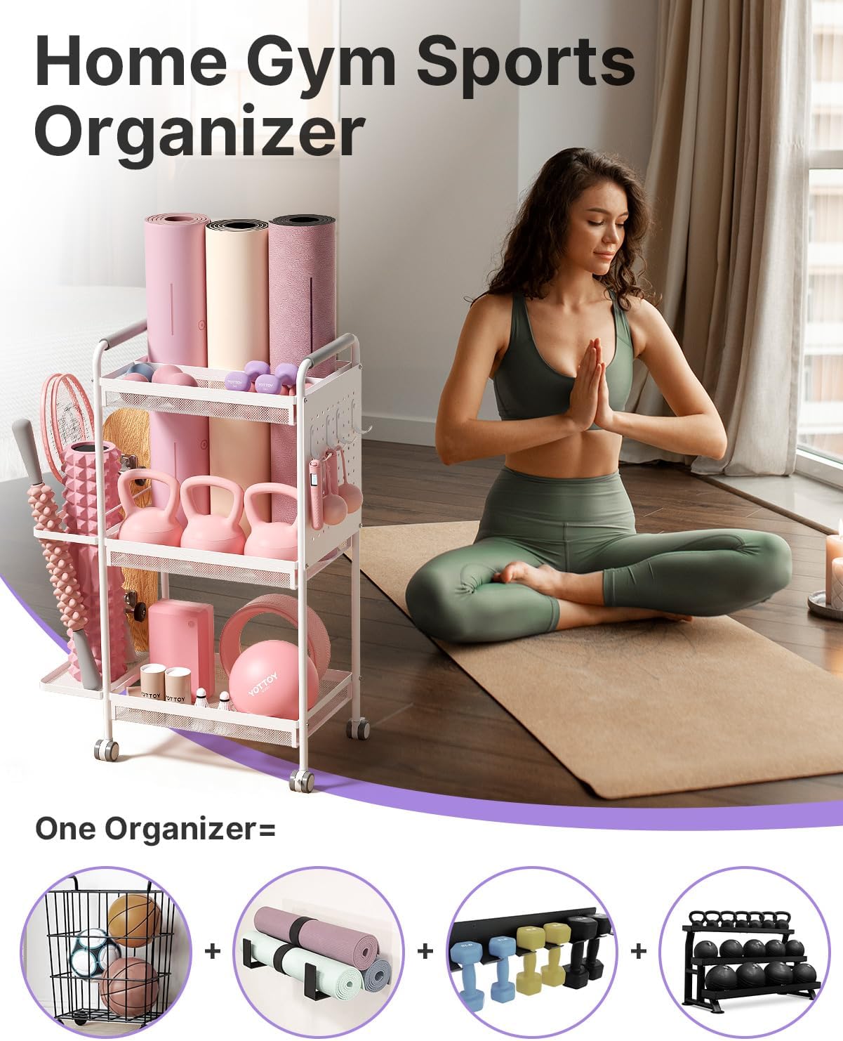 3-Tier Gym Storage Rack for Ho - Home Gym Folding Rack review and price