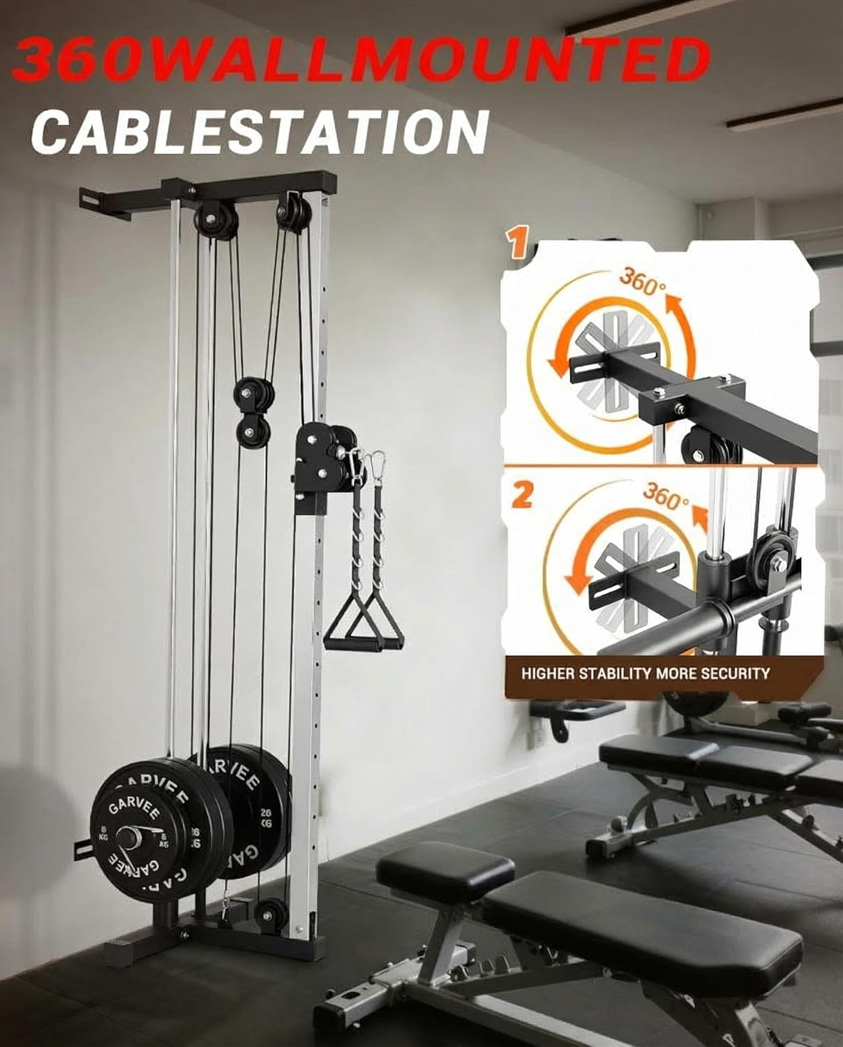 Wall Mount Cable Station Dual  - Home Gym Lat Pulldown review and price
