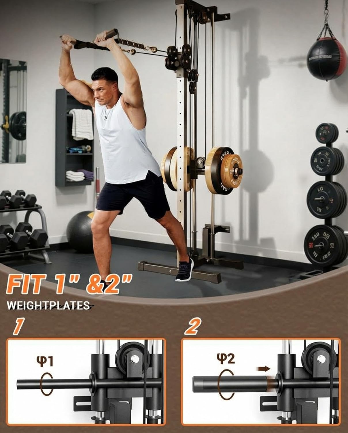 Wall Mount Cable Station Dual  - Home Gym Lat Pulldown review and price