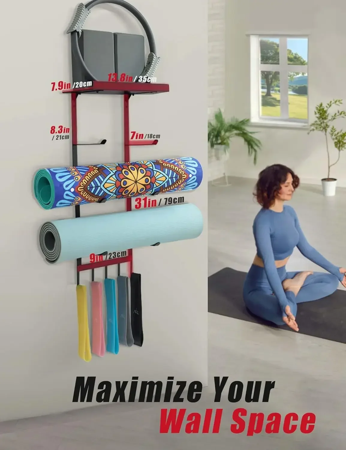 Yoga Mat Holder Wall Mount, Ho - Home Gym Folding Rack review and price