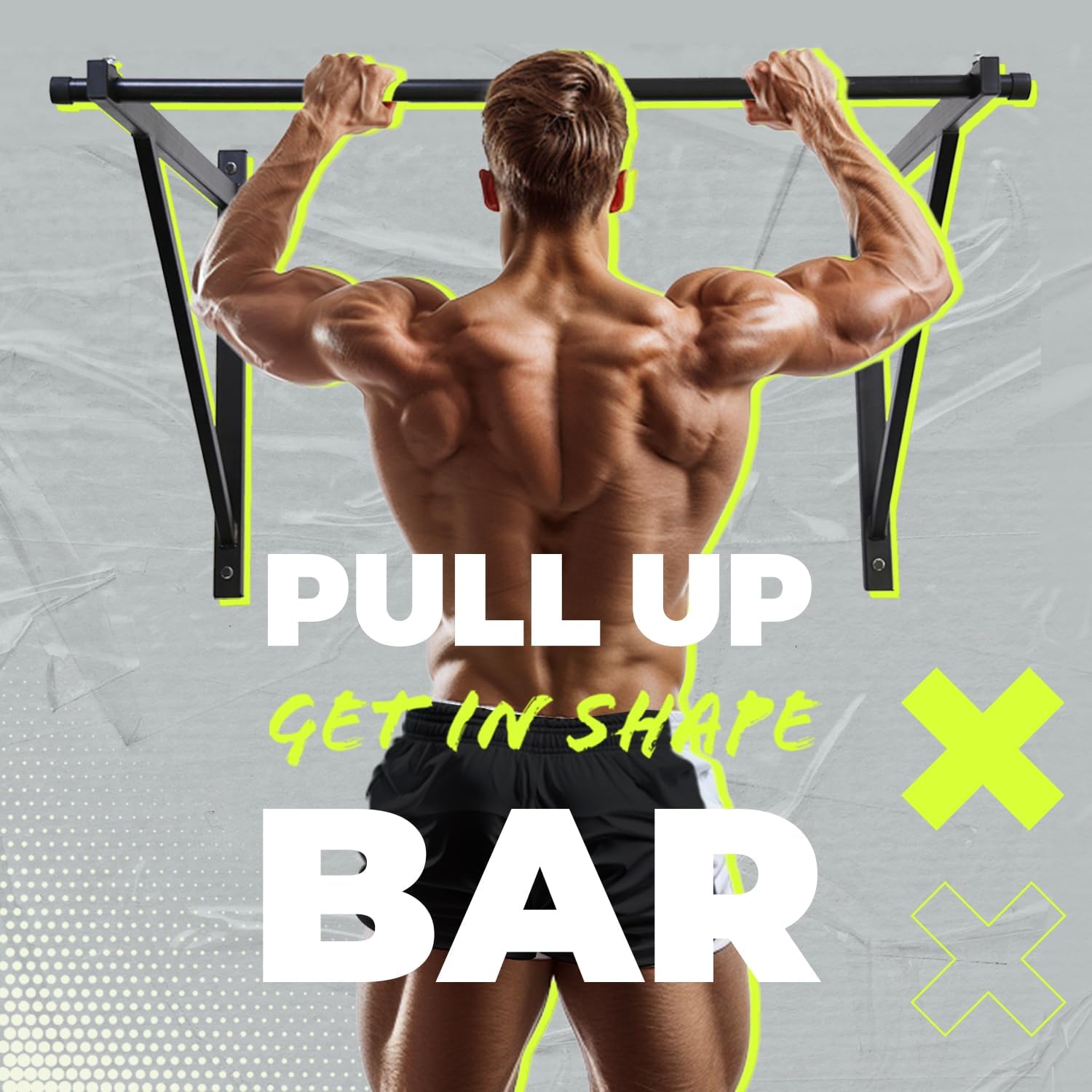 46'' Wall Mounted Pull Up Bar  - Home Gym Upper Body Workout review and price
