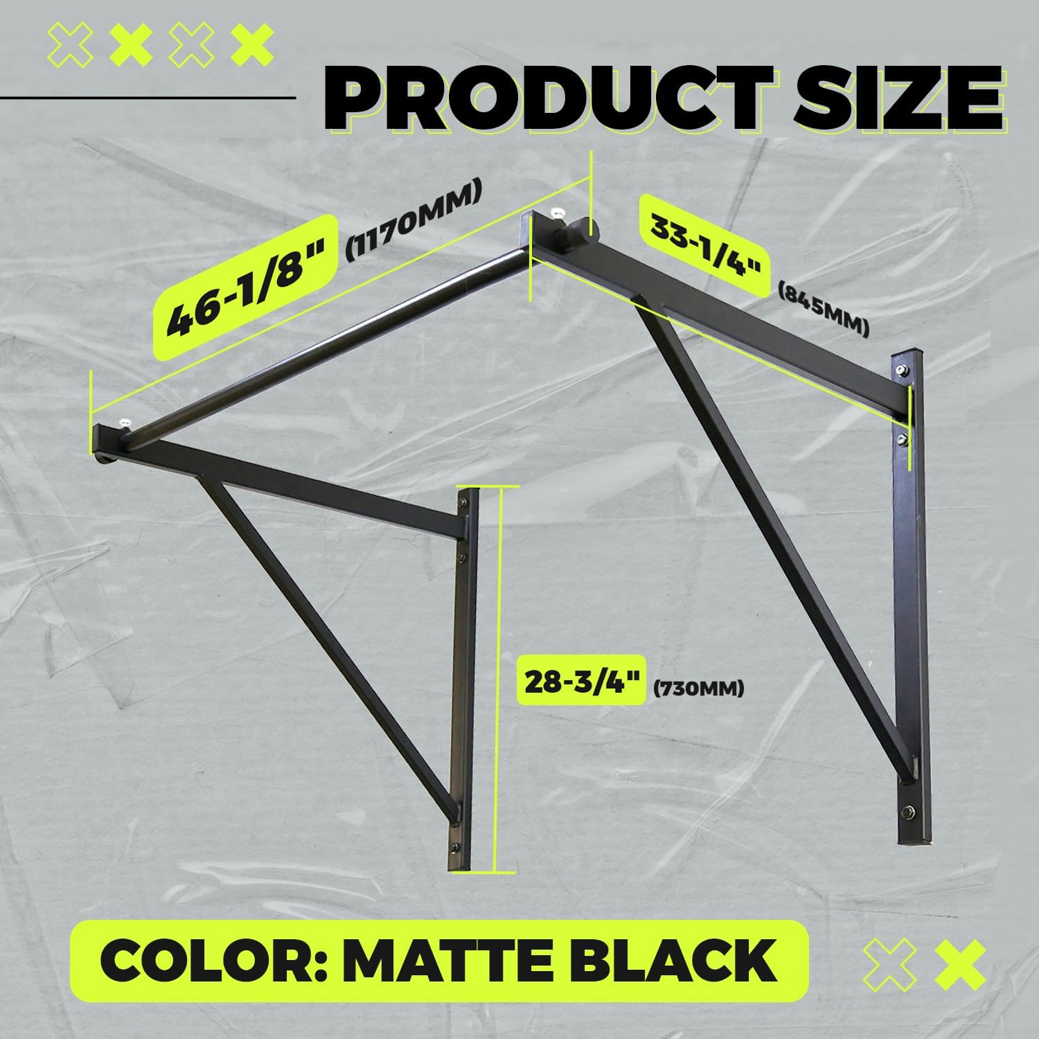 46'' Wall Mounted Pull Up Bar  - Home Gym Upper Body Workout review and price