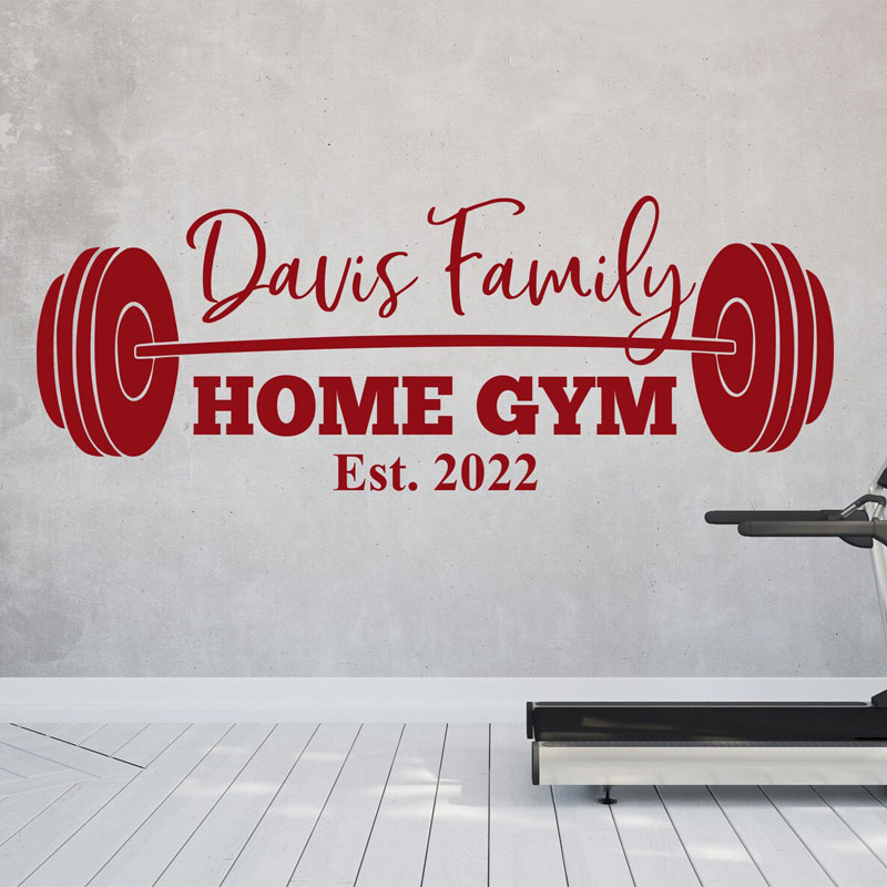 Custom Family Name Gym Wall De - Home Gym Names review and price