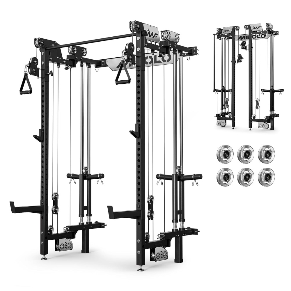 Folding Wall Mounted Squat Rac - Home Gym Lat Pulldown review and price